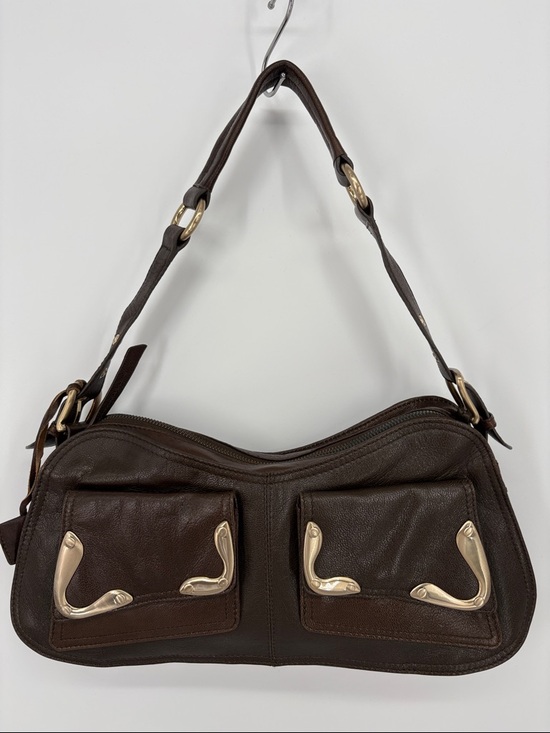 Via Spiga Handbags - 🎪 Via Spiga Dark Brown goat Napa Leather Shoulder Bag with Gold Hardware